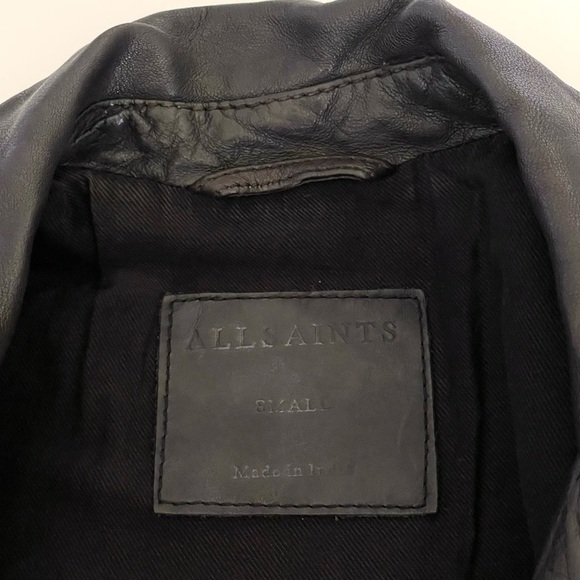 AllSaints Kahawa Leather Biker Jacket Small - Picture 15 of 16